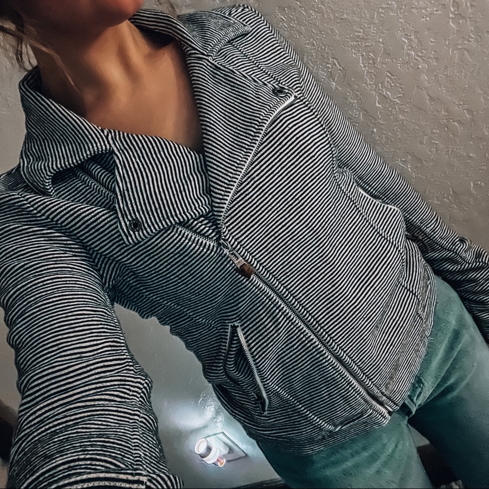 Roxy Striped Zip Up Sweater